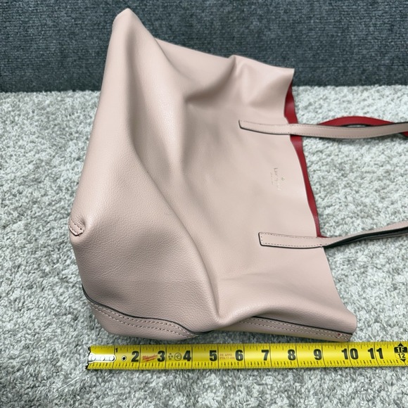 Kate Spade Lakeland Marina Reversible Pink/Red Leather Tote bag purse - Picture 12 of 15